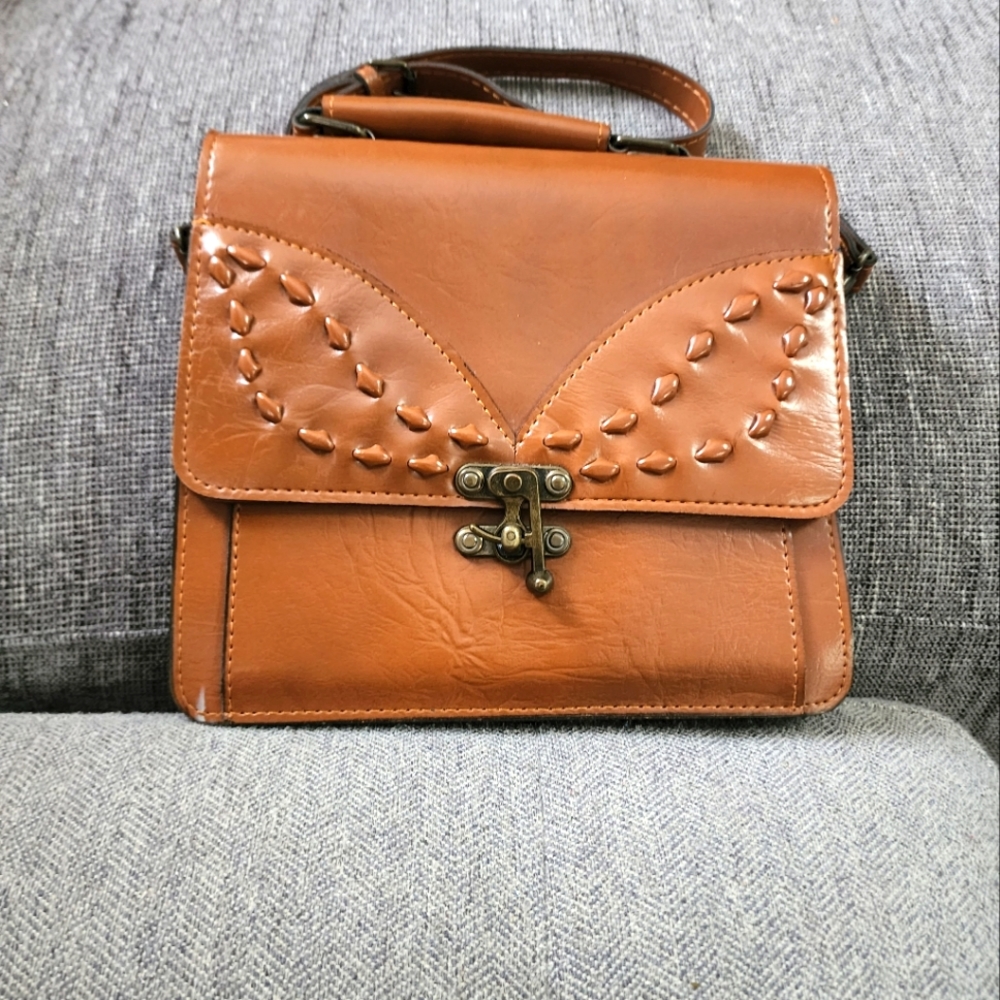 Vintage Euro Club leather Crossbody purse